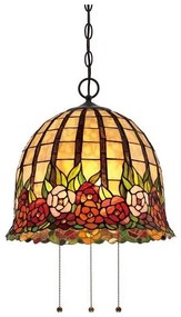 Κρεμαστό Φωτιστικό Οροφής 3xE27 Μπρονζέ  Tiffany  Rosecliffe QZ-ROSECLIFFE-P Elstead Lighting-QZ-ROSECLIFFE-P-Μπρονζέ QZ-ROSECLIFFE-P