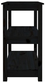 Τραπέζι Κονσόλα Μαύρος 80x40x74 εκ. από Μασίφ Ξύλο Πεύκου - Μαύρο