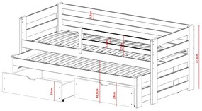 Καναπές Senso με Συρόμενο από μασίφ ξύλο White  90×200cm