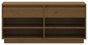 vidaXL Παπουτσοθήκη Μελί 110x34x52 εκ. από Μασίφ Ξύλο Πεύκου