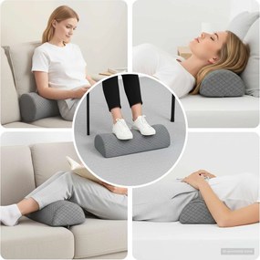 vidaXL Μαξιλάρι Ποδιών 52 x 20 x 11 εκ Μεσαίο Αφρός Μνήμης Γκρι