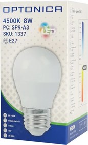 OPTONICA LED λάμπα G45 1337, 8W, 4500K, E27, 710lm