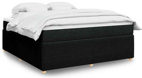 vidaXL Κρεβάτι Boxspring με Στρώμα Μαύρο 180x200 εκ. Υφασμάτινο