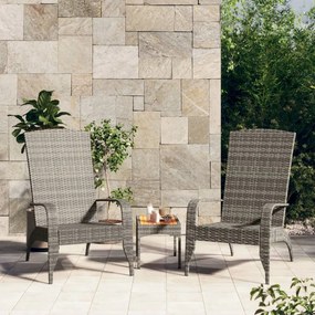 vidaXL Πολυθρόνα Κήπου Adirondack Γκρι από Συνθετικό Ρατάν