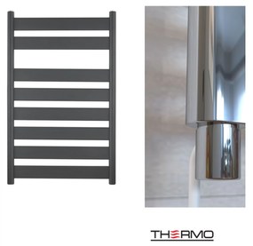 Thermo LARGO Θερμαινόμενη πετσετοκρεμάστρα από Mild Steel με ηλεκτρική λειτουργία, 80x50cm Black