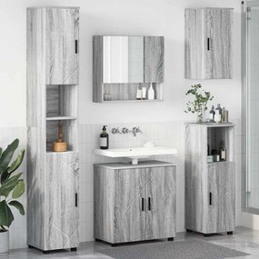 vidaXL Σετ Επίπλων Μπάνιου με πόρτα 5 pcs Γκρι sonoma 61 x 35 x 64 εκ.