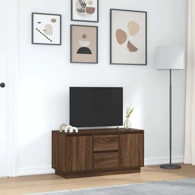 Έπιπλο Τηλεόρασης με LED Καφέ Δρυς 100x41x50 εκ. - Καφέ