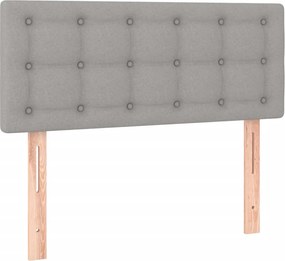 vidaXL Κρεβάτι Boxspring με Στρώμα Ανοιχτό Γκρι 120x190 εκ. Υφασμάτινο