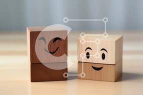 Intra Συλλεκτικό Ξύλινο Παζλ Plywood 4mm - Χαρούμενα και λυπημένα ξύλινα μπλοκ Σε Ξύλινο Κουτί - Διαστάσεις: 10x10 cm – 25 κομμάτια