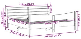 ΠΛΑΙΣΙΟ ΚΡΕΒΑΤΙΟΥ ΜΕ ΚΕΦΑΛΑΡΙ 200X200 ΕΚ. ΑΠΟ ΜΑΣΙΦ ΞΥΛΟ ΠΕΥΚΟΥ 3307032