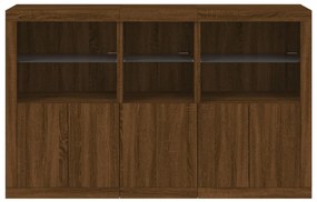 vidaXL Μπουφές με Φώτα LED Καφέ Δρυς 162 x 37 x 100 εκ.