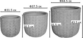 Κασπώ Kallena pakoworld σετ 3τεμ κεραμικό σε μπεζ απόχρωση