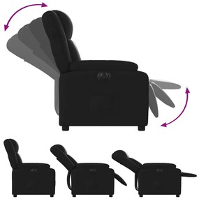 vidaXL Πολυθρόνα Ανακλινόμενη Ηλεκτρική Μαύρη από Συνθετικό Δέρμα