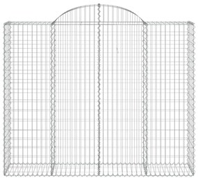 Συρματοκιβώτια Τοξωτά 30 τεμ. 200x50x160/180 εκ. Γαλβαν. Ατσάλι - Ασήμι