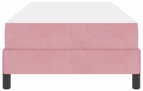 vidaXL Κρεβάτι box spring με στρώμα με στρώμα Ροζ 90 x 200 cm Βελούδο