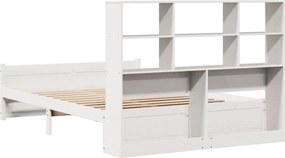 vidaXL Κρεβάτι Βιβλιοθήκη Χωρίς Στρώμα 140x200 εκ Μασίφ Ξύλο Πεύκο