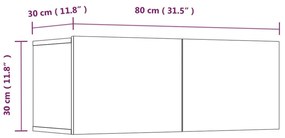 Σετ Επίπλων Τηλεόρασης 4 Τεμαχίων Καπνιστή δρυς Επεξ. Ξύλο - Καφέ