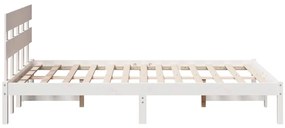 vidaXL Σκελετός Κρεβατιού Λευκό 135 x 190 cm Μασίφ ξύλο πεύκου