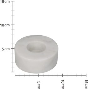 Κηροπήγιο ArteLibre Λευκό Μάρμαρο 9x9x3cm