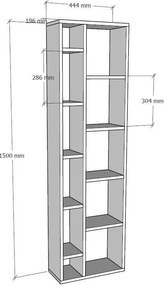 Βιβλιοθήκη Δρυς Ζαφείρι TOMI 45x20x150
