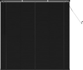 vidaXL Βενετσιάνικη Σκίαση Μαύρο 150 x 140 εκ. 25 mm PVC