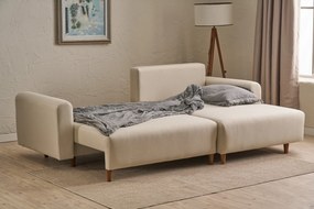 Corner Sofa-Bed Mane Right - Cream Cream