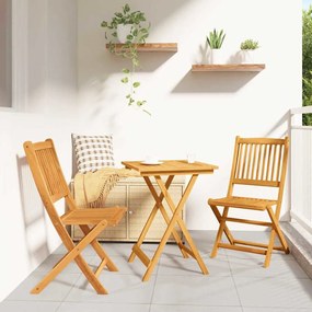 vidaXL Σετ Μπιστρό Κήπου 3 pcs Καφέ Μασίφ ξύλο ακακίας