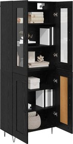 vidaXL Highboard Μαύρη Οξυά 69,5 x 34 x 90 εκ. Επεξεργασμένο ξύλο