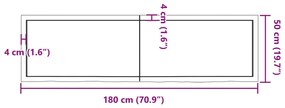 ΡΑΦΙ ΤΟΙΧΟΥ 180X50X4 ΕΚ. ΑΠΟ ΑΚΑΤΕΡΓΑΣΤΟ ΜΑΣΙΦ ΞΥΛΟ ΔΡΥΟΣ 363600