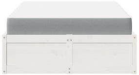 vidaXL Κρεβάτι με Στρώμα Λευκό 140x190 εκ Μασίφ Ξύλο Πεύκου