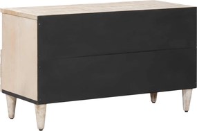vidaXL Ντουλάπι TV Λευκό 80 x 33,5 x 46 εκ. Στερεό ξύλο μάνγκο