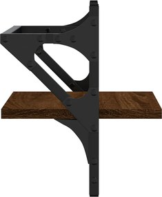 vidaXL Ράφια Τοίχου με Μπάρα 2 τεμ. Καφέ Δρυς 30x25x30 εκ.