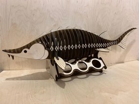 Intra απο ξύλο plywood 3mm-4mm πάχος - Θήκη Μπουκαλιού Κρασιού σε σχήμα ψαριού 3mm 6mm Δίασταση 30x30 cm Intraeaxys-joed94d1