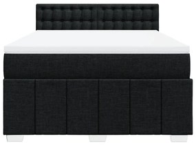 vidaXL Κρεβάτι Boxspring με Στρώμα Μαύρο 160x200 εκ. Υφασμάτινο