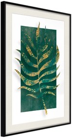 Αφίσα - Gilded Palm Leaf - 30x45 - Μαύρο - Με πασπαρτού