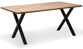 Τραπέζι Jeremy 0212172 140x80x75cm Natural-Black Mdf,Μέταλλο