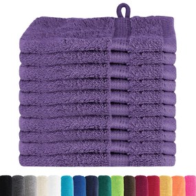 vidaXL Πετσέτες 10 pcs Μοβ 15 x 21 cm Βαμβάκι