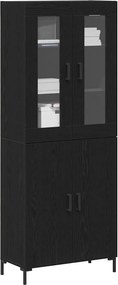 vidaXL Highboard 2 pcs Μαύρη δρυς 69,5 x 34 x 180 εκ.