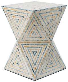 Artekko Ivory Τραπέζι Βοηθητικό Σκαμπό MDF Capiz Μπεζ (35x35x50)cm