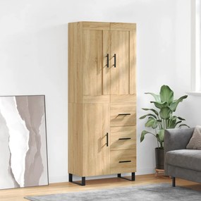 vidaXL Ντουλάπι Sonoma δρυς 69,5 x 34 x 180 εκ. από Επεξεργασμένο Ξύλο