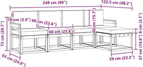 vidaXL Σειρά Καναπέ Εξωτερικού με μαξιλάρι 5 pcs Λευκό και Μπεζ