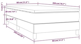 Κρεβάτι Boxspring με Στρώμα Σκούρο Καφέ 80x200 εκ. Υφασμάτινο - Καφέ