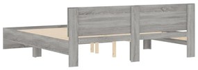vidaXL Πλαίσιο Κρεβατιού με Κεφαλάρι Γκρι Sonoma 160x200 εκ.