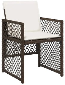 vidaXL Σέτ φαγητού για κήπο 5 pcs Καφέ συνθετικό ρατάν