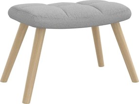 vidaXL Καρέκλα χαλάρωσης με υποπόδιο Cloud Grey Fabric