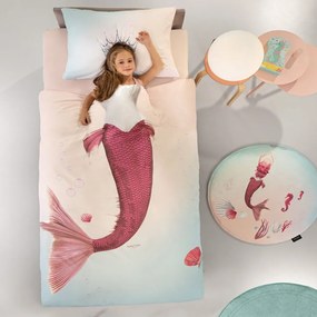 Παπλωματοθήκη Παιδική Mermaid Suede (Σετ 2τμχ) Multi Saint Clair Μονό 165x225cm Cotton-Microfiber