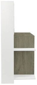 ΓΡΑΦΕΙΟ ΜΕ ΒΙΒΛΙΟΘΗΚΗ ROCHELL ΜΕΛΑΜΙΝΗ OLIVE GREY ΛΕΥΚΟ 146,3x55x128,8Υεκ.HM8886.11