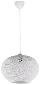 Φωτιστικό οροφής Visca Megapap E27 από σχοινί μονόφωτο χρώμα λευκό 25x25x60εκ.