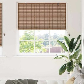 vidaXL Ρολό Παραθύρου με κουρτίνες Καφέ 150 x 220 cm Μπαμπού