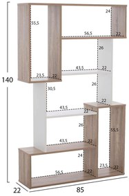 ΒΙΒΛΙΟΘΗΚΗ SHAY HM8768.01 85X22X140 ΛΕΥΚΟ